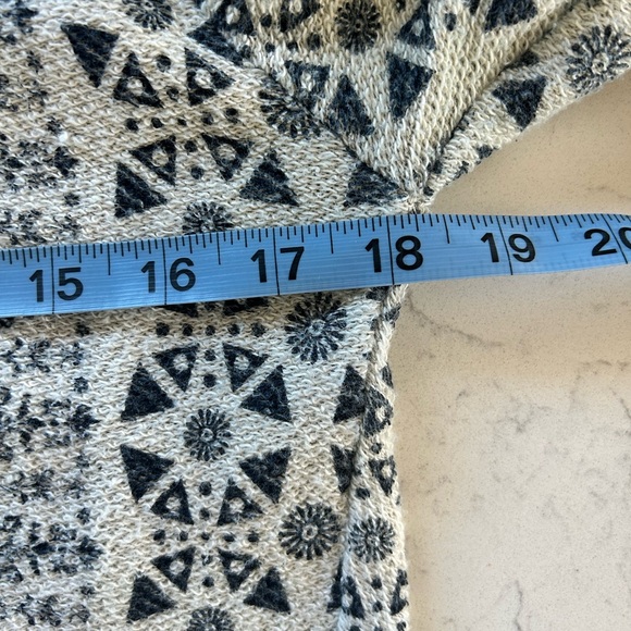 Anama Navy Blue & White Geometric Print High Low Hem Zip Up Hoodie - Picture 10 of 16